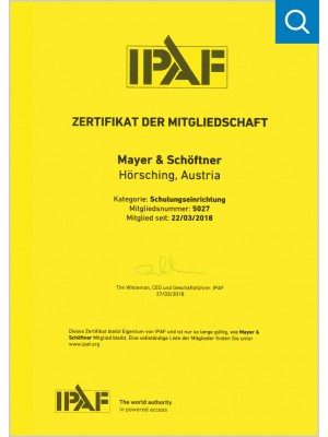 Zertifikat von IPAF für die Mitgliedschaft